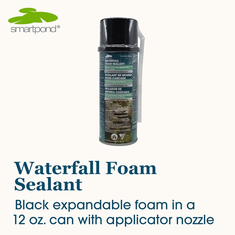 Smartpond Waterfall Foam Sealant, Expandable Foam, Black Color Blends into Pond, Cures Fast, 12 oz. Can with Applicator Nozzle, Safe for Fish, Plants, and Wildlife - Image 2